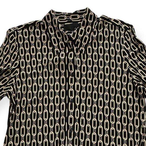 NILI LOTAN Celestine Print Shirt, Small Chain Print, Size L, MRSP $695 - Picture 9 of 16